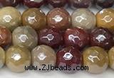 CMK355 15 inches 6mm faceted round AB-color mookaite beads