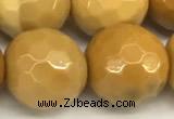 CMK368 15 inches 12mm faceted round yellow mookaite beads