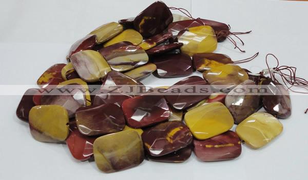 CMK39 15.5 inches 30*40mm faceted rectangle mookaite beads wholesale