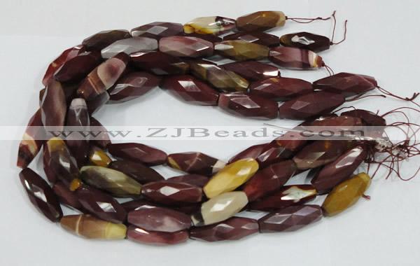 CMK49 15.5 inches 14*38mm faceted rice mookaite beads wholesale