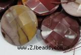 CMK54 15.5 inches 30mm faceted coin mookaite beads wholesale