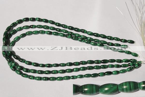 CMN210 15.5 inches 5*9mm rice natural malachite beads wholesale