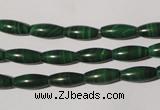 CMN211 15.5 inches 5*12mm rice natural malachite beads wholesale