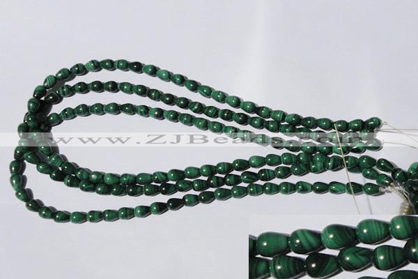 CMN217 15.5 inches 6*8mm teardrop natural malachite beads wholesale
