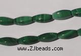 CMN224 15.5 inches 5*12mm faceted rice natural malachite beads