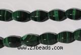 CMN225 15.5 inches 8*12mm faceted rice natural malachite beads