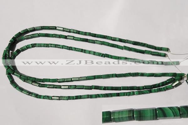 CMN240 15.5 inches 4*8mm faceted tube natural malachite beads