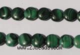 CMN251 15.5 inches 8mm flat round natural malachite beads wholesale