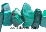 CMN27 34 inches freeform shape natural malachite chips beads