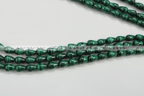 CMN414 15.5 inches 5*7mm teardrop natural malachite beads wholesale