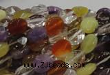 CMQ02 15.5 inches 8*10mm faceted oval multicolor quartz beads