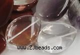 CMQ15 20*30mm twisted flat teardrop multicolor quartz beads