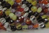 CMQ16 15.5 inches 6mm faceted coin multicolor quartz beads