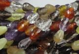 CMQ19 15.5 inches 6*9mm faceted teardrop multicolor quartz beads