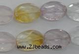 CMQ253 15.5 inches 13*18mm faceted oval multicolor quartz beads