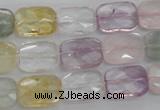 CMQ258 15.5 inches 10*14mm faceted rectangle multicolor quartz beads