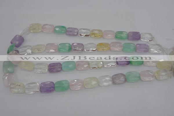 CMQ259 15.5 inches 12*16mm faceted rectangle multicolor quartz beads