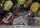 CMQ29 15.5 inches 10*14mm rice multicolor quartz beads wholesale