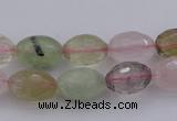 CMQ318 15.5 inches 10*14mm faceted rice mixed quartz beads