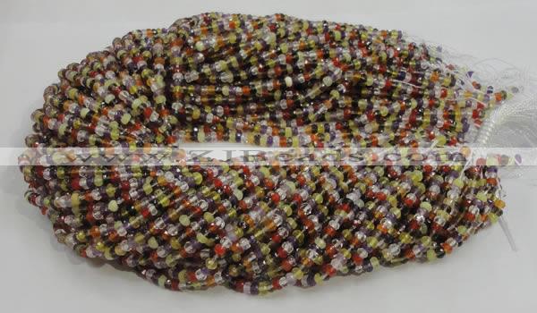 CMQ34 15.5 inches 2.5*4mm faceted rondelle multicolor quartz beads