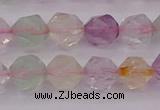 CMQ368 15.5 inches 10mm faceted nuggets mixed quartz beads