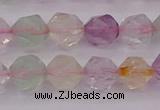 CMQ368 15.5 inches 10mm faceted nuggets mixed quartz beads