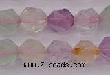 CMQ369 15.5 inches 12mm faceted nuggets mixed quartz beads