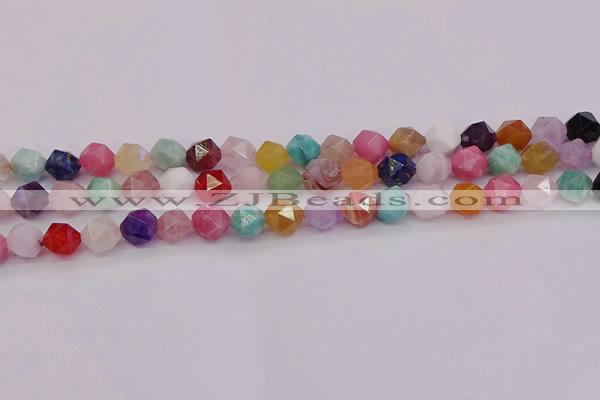 CMQ372 15.5 inches 8mm faceted nuggets mixed gemstone beads