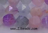 CMQ382 15.5 inches 8mm faceted nuggets mixed quartz beads