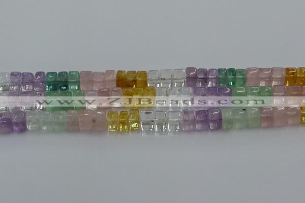 CMQ39 15.5 inches 6*10mm triangle mixed quartz beads wholesale