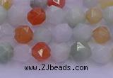 CMQ411 15.5 inches 6mm faceted nuggets mixed jade beads