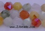 CMQ412 15.5 inches 8mm faceted nuggets mixed jade beads