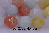 CMQ414 15.5 inches 12mm faceted nuggets mixed jade beads