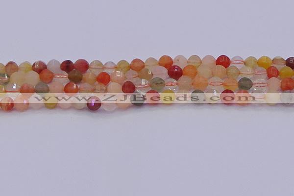 CMQ426 15.5 inches 6mm faceted round natural mixed quartz beads