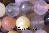 CMQ437 15.5 inches 8mm faceted round mixed rutilated quartz beads