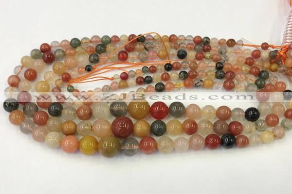 CMQ448 15.5 inches 4mm - 12mm round mixed quartz graduated beads