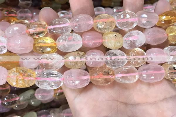 CMQ516 10*12mm - 13*18mm faceted nuggets colorfull quartz beads