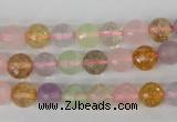 CMQ52 15.5 inches 8mm faceted round multicolor quartz beads