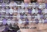CMQ520 15.5 inches 8*12mm faceted rondelle colorfull quartz beads
