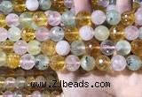 CMQ533 15.5 inches 12mm faceted round colorfull quartz beads