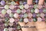 CMQ539 15.5 inches 12mm faceted round colorfull quartz beads