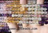 CMQ542 15.5 inches 6mm faceted round colorfull quartz beads