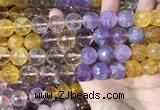 CMQ547 15.5 inches 14mm faceted round colorfull quartz beads