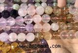 CMQ548 15.5 inches 14mm faceted round colorfull quartz beads