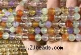 CMQ550 15.5 inches 8mm faceted round colorfull quartz beads