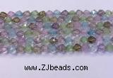 CMQ576 15.5 inches 8mm faceted round mixed quartz beads