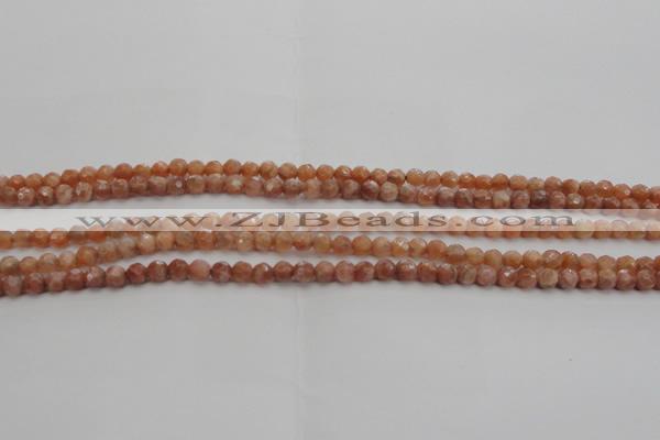 CMS1010 15.5 inches 4mm faceted round AA grade moonstone beads