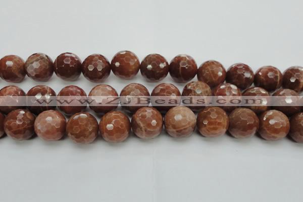 CMS1019 15.5 inches 20mm faceted round AA grade moonstone beads