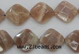 CMS106 15.5 inches 14*14mm faceted diamond moonstone gemstone beads