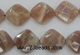 CMS106 15.5 inches 14*14mm faceted diamond moonstone gemstone beads